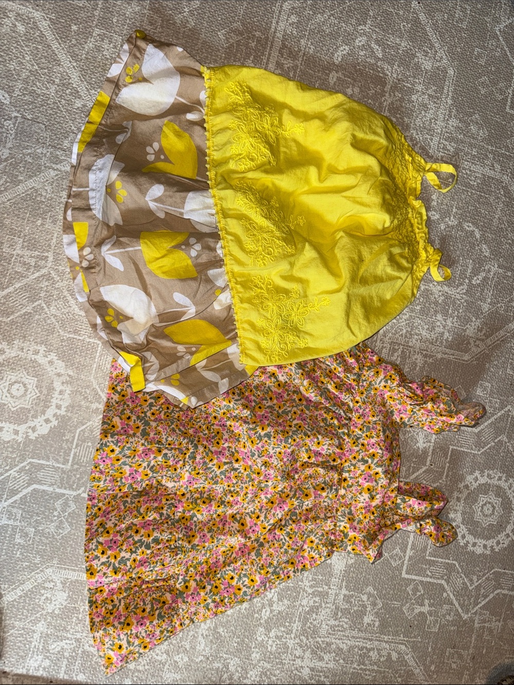 Cat & Jack Yellow and Brown Floral Girls' Skirt Set